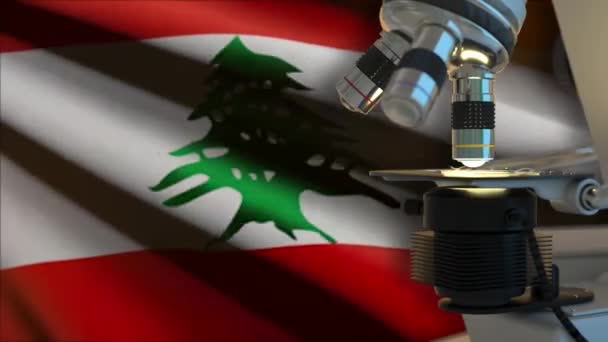 Libańska Koncepcja Naukowa Flagą — Wideo stockowe