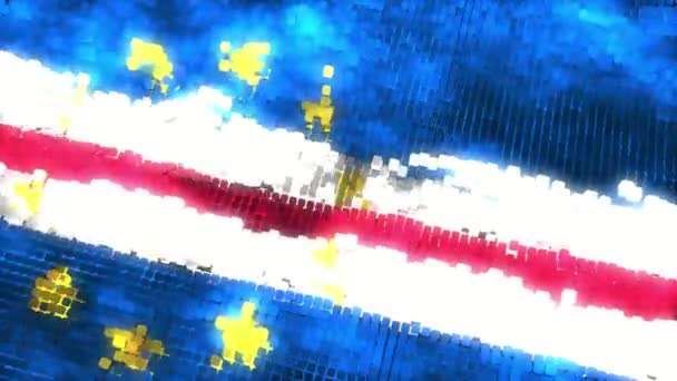 Flaga Futurystyczna Cabo Verde Pętla — Wideo stockowe