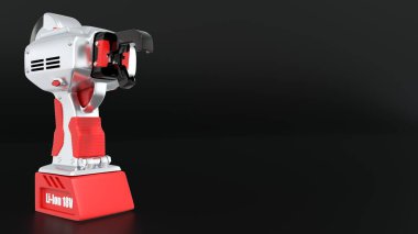 elektrikli demir çubuk tel kademe aracı, cgi endüstriyel 3D illüstrasyon