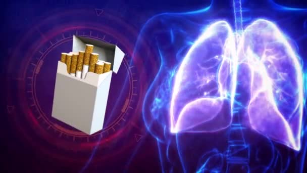 Santé Animation Maladie Pulmonaire Par Les Cigarettes — Video