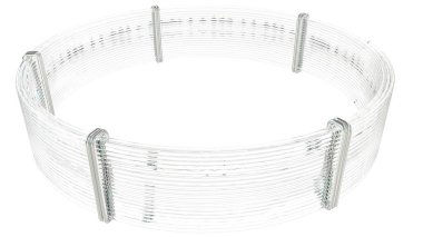 yuvarlak plastik boru bobini. izole edilmiş endüstriyel 3D görüntüleme