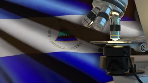 Nikaragua Vědecký Koncept Vlajkou — Stock video