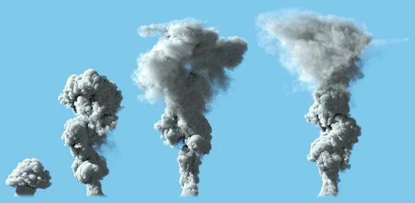Obrázky Těžkého Šedého Sloupce Kouře Sopky Nebo Velkého Průmyslového Výbuchu — Stock fotografie
