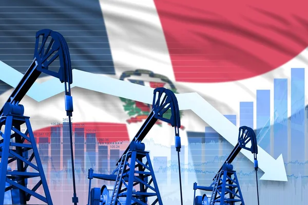Dominikanische Republik Ölindustrie Konzept Industrielle Illustration Absenkung Diagramm Auf Dominikanische — Stockfoto