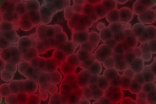Gyönyörű Művészi Piros Nagy Mennyiségű Bio Vírusok Digitális Rajzolt Háttér — Stock Fotó