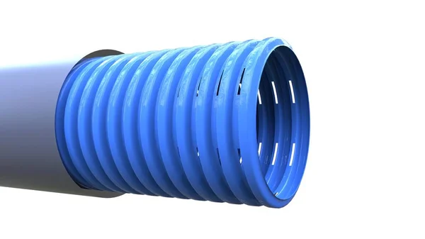 排水管道结构方案 孤立概念工业3D图解 — 图库照片