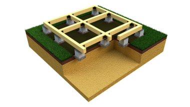 Bireysel taban. izole edilmiş cgi endüstriyel 3D illüstrasyon