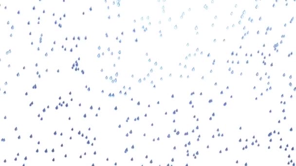 Piccole Gocce Pioggia Cadono Isolate Previsioni Meteo — Video Stock