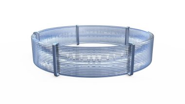 yuvarlak plastik tüp skein. izole edilmiş cgi endüstriyel 3D illüstrasyon