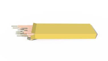 Kaynak elektrotları paketi. izole edilmiş cg endüstriyel 3D illüstrasyon
