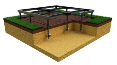 Helical Piers Vakfı - tecrit edilmiş Cgi Endüstriyel 3D