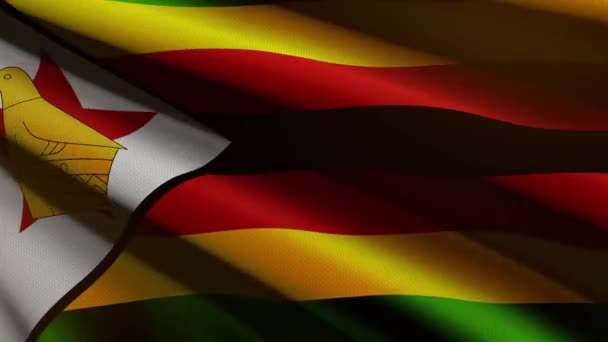 Bandera Zimbabue Animación Bucle — Vídeos de Stock