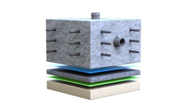 ev tabanı şeması izole, endüstriyel 3d oluşturma