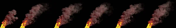 Fiamme Pilastro Contaminazione Nero Isolato Cgi Rendering Industriale — Foto Stock