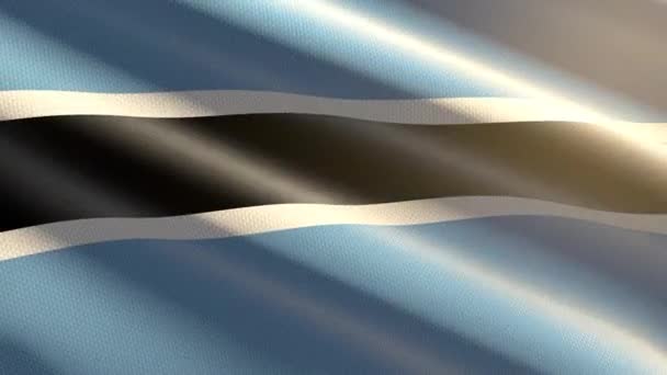 Ботсвана Блестящий Флаг Анимация Цикла — стоковое видео