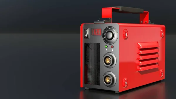 Dispositivo Soldagem Inversor Vermelho Renderização Industrial Digital Fictícia — Fotografia de Stock