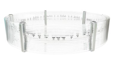 yuvarlak plastik boru bobini. izole edilmiş endüstriyel 3D illüstrasyon