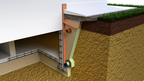 home basement drainage tube. digital industrial 3D illustration