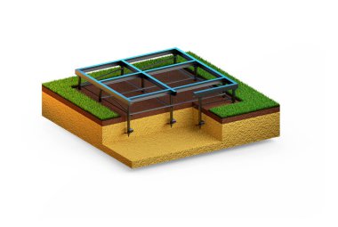 Sarmal iskele temeli - izole edilmiş dijital endüstriyel 3D görüntüleme