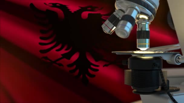 Albánský Vědecký Koncept Vlajkou — Stock video