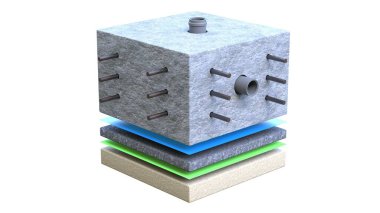 Yapısal altyapı şeması izole, endüstriyel 3d oluşturma