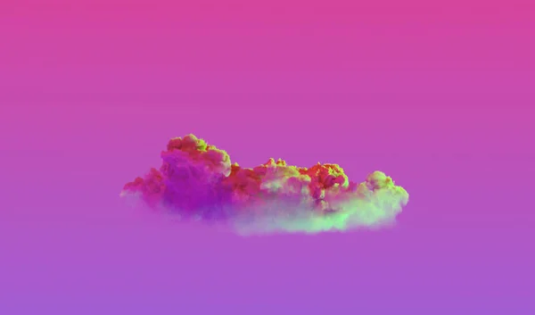 Ροζ Πράσινο Μοναχικό Μεγάλο Σύννεφο Φύση Απόδοση — Φωτογραφία Αρχείου