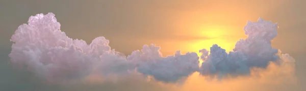 Panorama Cumulus Zachodu Słońca Cyfrowy Charakter Ilustracja — Zdjęcie stockowe