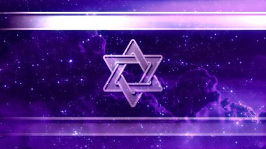 Magen David 'in güzel İsrail bayrağı - Cgi soyut 3D canlandırması