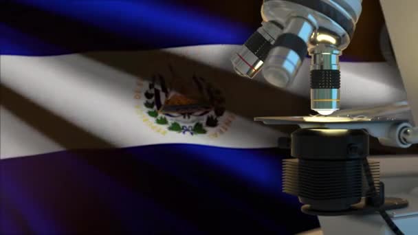 Сальвадор Научная Концепция Флагом — стоковое видео