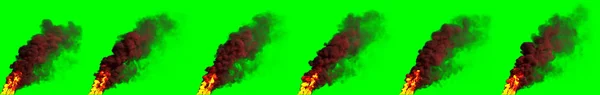炎緑の隔離概念産業用3Dイラストの大気汚染の柱 — ストック写真