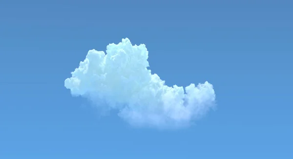 Lone Cloud Blue Sky Isolated Digital Nature Illustration — Stock Photo, Image