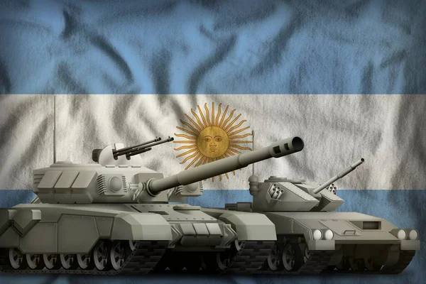 Tanques Fundo Bandeira Argentina Argentina Tanque Força Conceito Ilustração — Fotografia de Stock