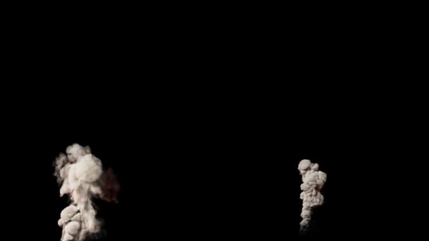 Daleké Detailní Kouřové Pilíře Izolované Černé — Stock video