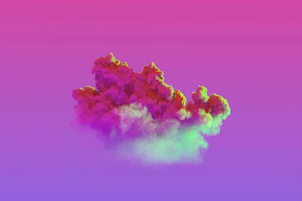Розовый Зеленый Большой Облако Цифровая Природа Рендеринг — стоковое фото