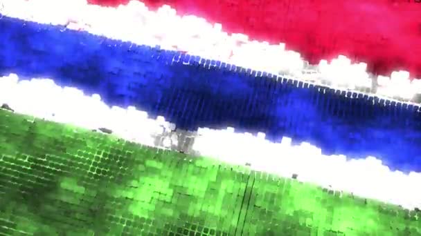 Gambia Futuristische Flagge Schleife — Stockvideo