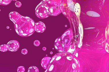 Yaratıcı yumuşak odaklı sabun köpükleri soyut gradyan arkaplan 3 boyutlu illüstrasyon - arkaplan tasarımı şablonu