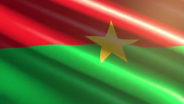 Burkina Faso Lesklá Vlajka Smyčka Animace — Stock video