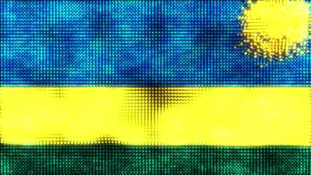 Цифровой Флаг Руанды Анимация Цикла — стоковое видео