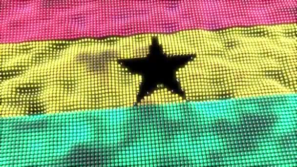Ghana Webkonzept Flaggenschleife — Stockvideo