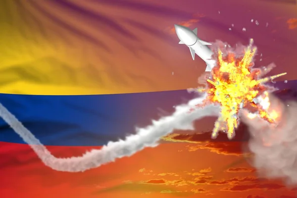 Colombia Interceptado Ojiva Balística Moderno Anticohete Destruye Concepto Misiles Enemigos — Foto de Stock