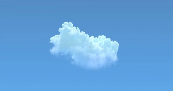 Yksinäinen Pilvi Sininen Taivas Eristetty Digitaalinen Luonto Renderöinti — kuvapankkivalokuva