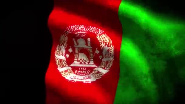 Afghanistan Grunzende Fahnenschleife — Stockvideo