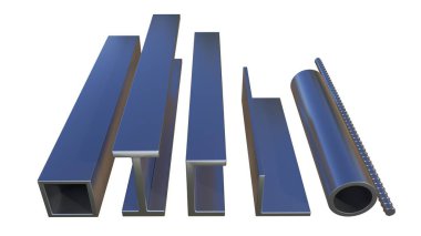 farklı metal profili - tecrit edilmiş cg endüstriyel 3D görüntüleme