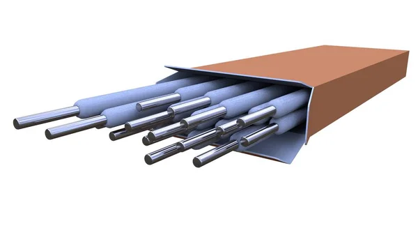 焊接电极包 孤立概念工业三维插图 — 图库照片