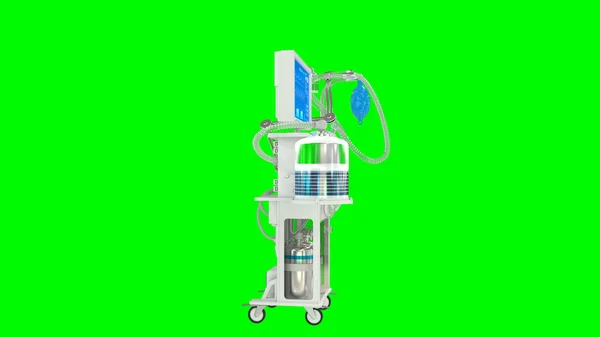 Icu Medical Ventilator Renders Isolated Green Medicine Illustration — Stock Photo, Image