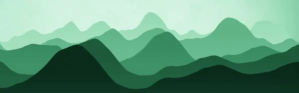 Diseño Plano Montañas Niebla Ilustración Gráficos Por Computadora Telón Fondo — Foto de Stock