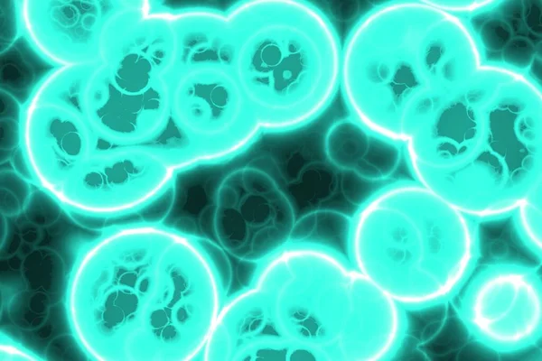 Disegno Sorprendente Luce Blu Molti Bio Unicellulari Fatto Digitalmente Sfondo — Foto Stock