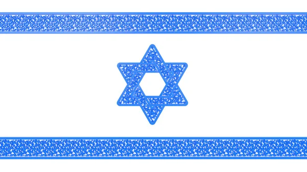 Schattige Israël Vlag Blauwe Sier Tracery Geïsoleerd Digitaal Object Rendering — Stockfoto