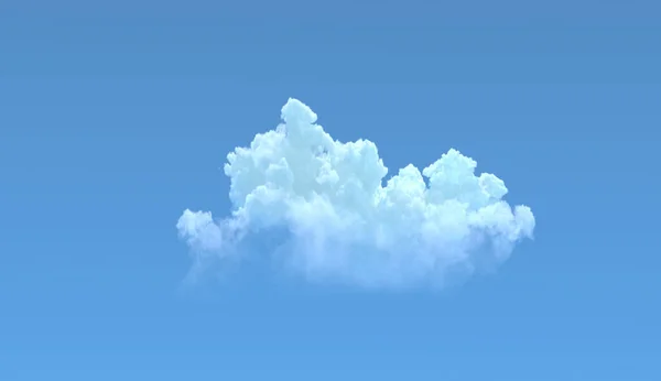 Single Cumulus Cloud Blue Sky Isolated Nature Illustration — Stock Photo, Image