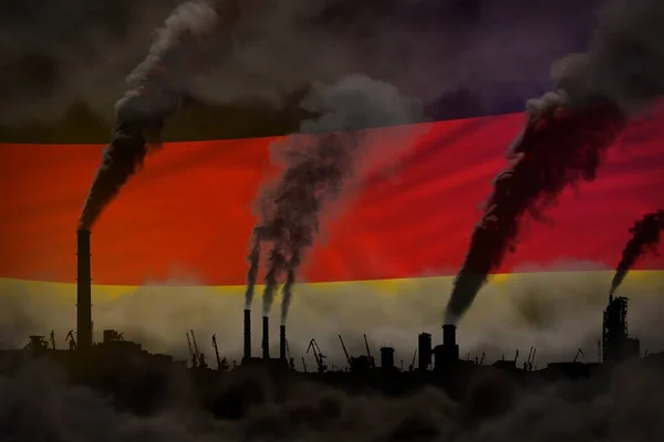 Donkere Vervuiling Bestrijding Van Klimaatverandering Concept Industriële Illustratie Van Industriële — Stockfoto